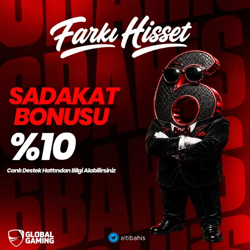 6bahis Telegram: ✅Sadakatin 🤩bahis’te şimdi daha değerli 🔸Aylık %10 sadakat bonusu -Alınan bonus…