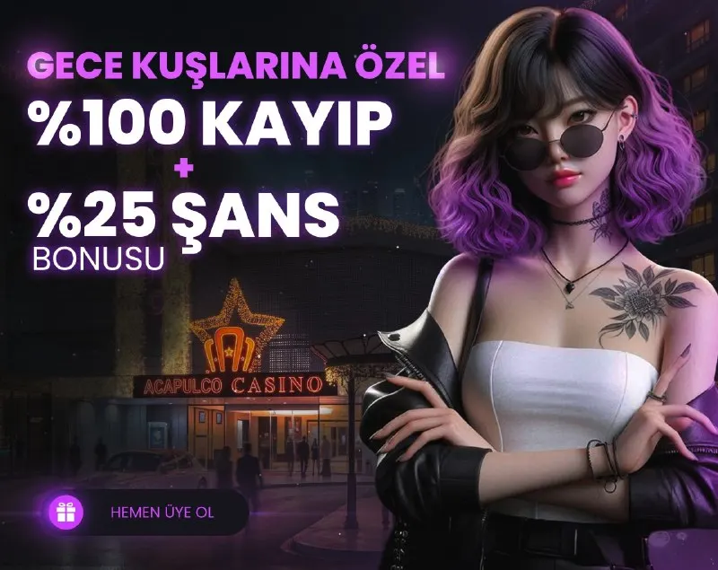 Acapulco Casino Telegram: 👑 GECE 00:00 İLE 06:00 ARASI HEDİYE %25 ŞANS BONUSU! 💰 TÜM SLOT OYUNLARINDA…