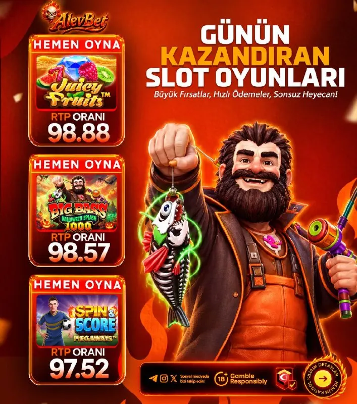 Alevbet Telegram: 💸 GÜNÜN YÜKSEK RTP’Lİ OYUNLARI SENİ BEKLİYOR! 🎰 🔥Yüksek RTP oranlarına sahip…