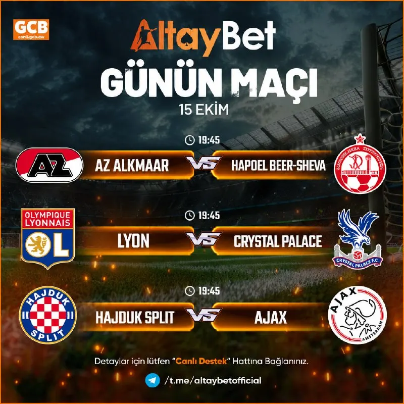 Altaybet Telegram: ⚽️ Kazancın Adresi Altaybet'te Günün Maçları! ⚽Spor Bahsini Altay'da yap, Işık…