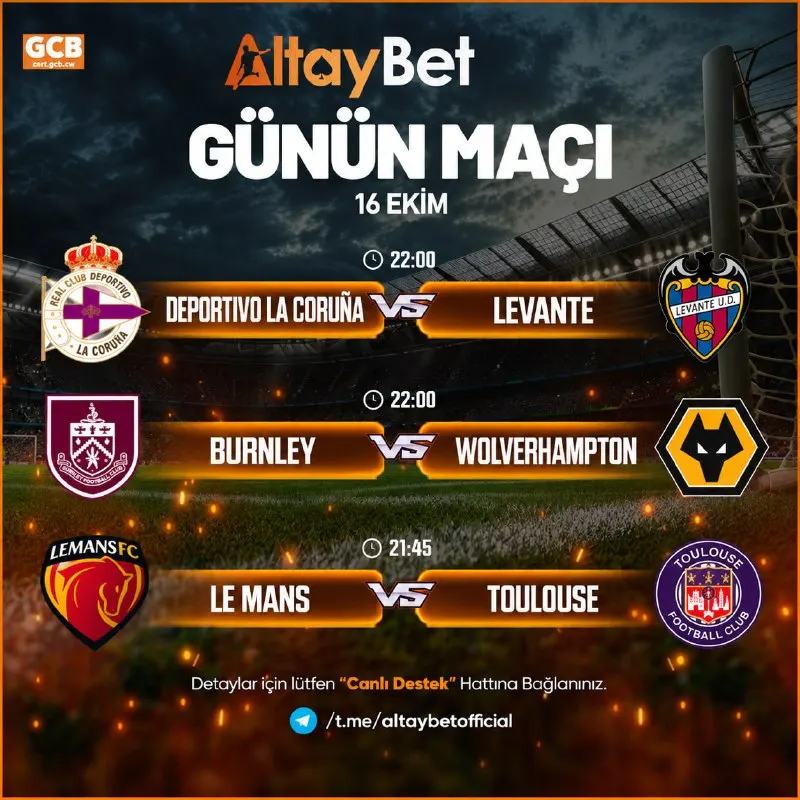 Altaybet Telegram: ⚽️ Kazancın Adresi Altaybet'te Günün Maçları! ⚽Spor Bahsini Altay'da yap, Işık…