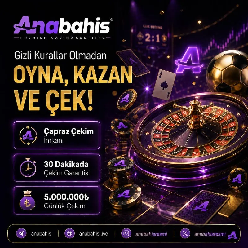 Anabahis Telegram: 💎 ANABAHİS’TE PREMIUM OYUN DENEYİMİ Kazancın önünde engel yok. Oyna, kazan ve…