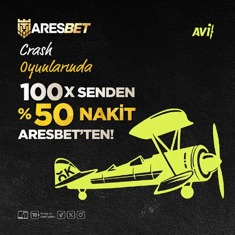 Aresbet Telegram: 💥Crash Oyunlarında 100x Yakalayan %50 Nakit Kazanıyor! 💥 500₺ ve üzeri yatır →…