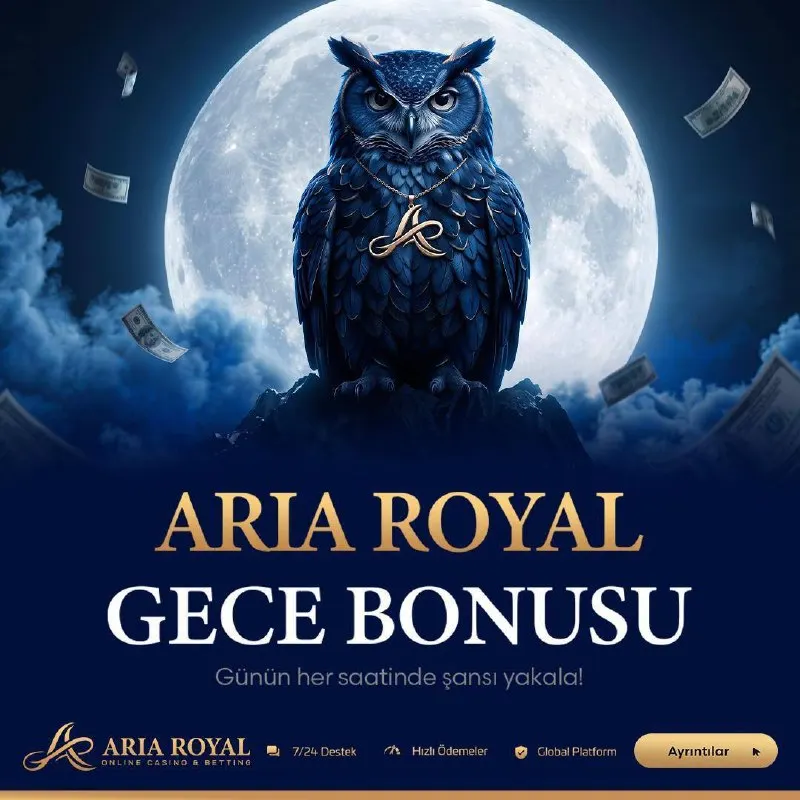 Aria Royal Telegram: 👑👑👑👑👑👑👑 🌙 GECE BONUSU 30 DAKİKA SONRA BAŞLIYOR ! 🌙 ⏳ Her gece 00:00 – 08:00…