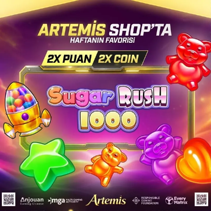 Artemisbet Telegram: 💣HAFTANIN OYUNU SAHNEDE! 🍬SUGAR RUSH 1000 ⚡️ARTEMİS SHOP’TA 2X PUAN + 2X COIN…