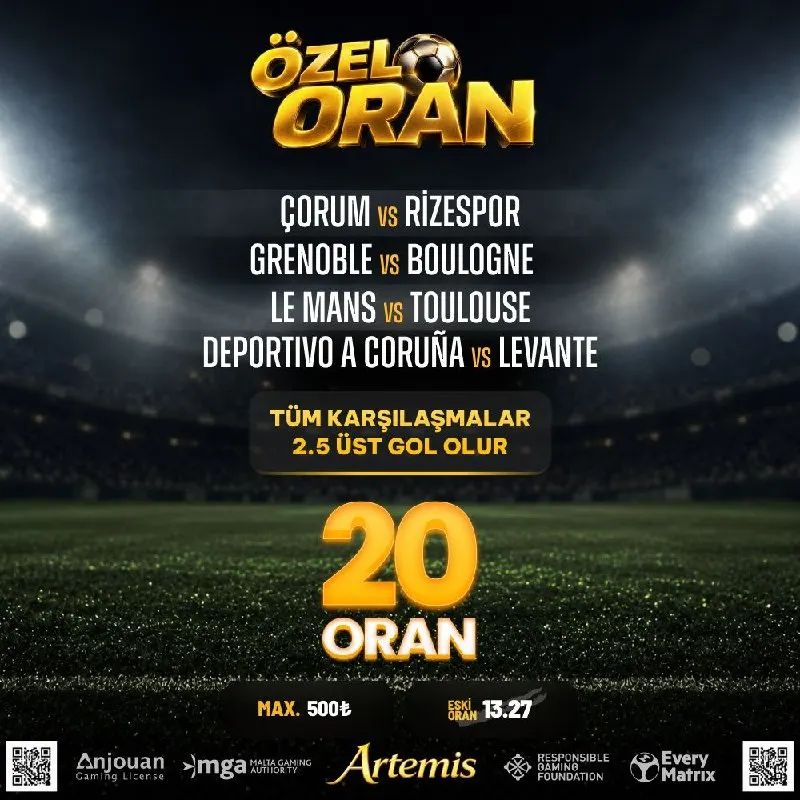Artemisbet Telegram: 🟡20 Özel Oran🟡 🔫Max : 500₺🔫 🍁 Gün içerisinde tüm yöntemler dahil minimum 2.000…