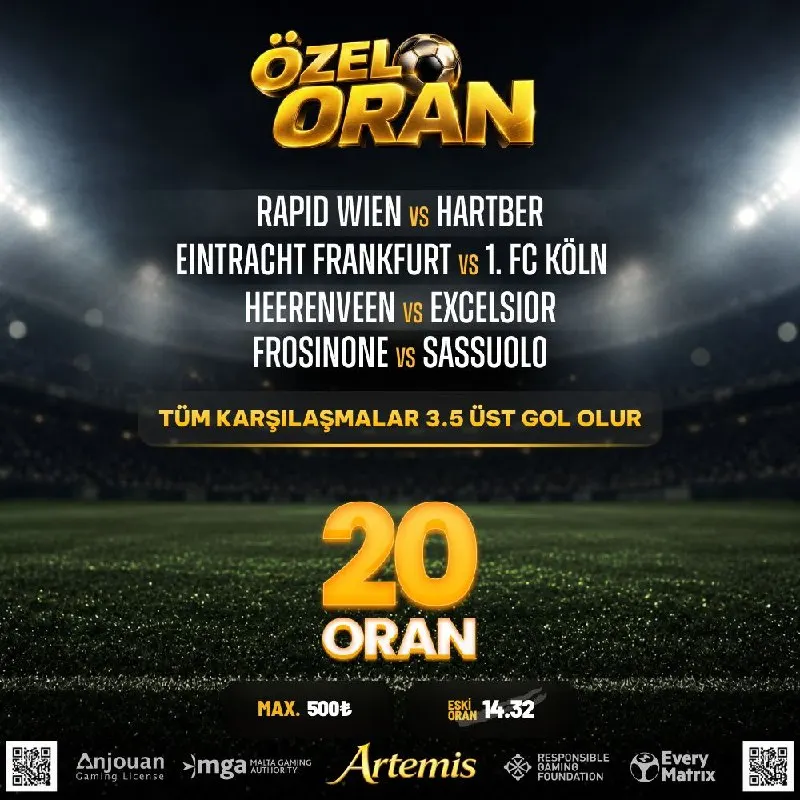 Artemisbet Telegram: 🟡20 Özel Oran🟡 🔫Max : 500₺🔫 🍁 Gün içerisinde tüm yöntemler dahil minimum 2.000…