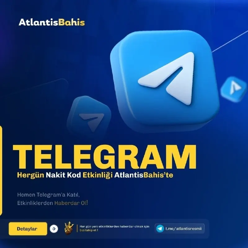 Atlantis Bahis Telegram: ⚠️Kod : ATLANTİSBAHİS2313 ✔️Promosyon Sosyal Medya Tür : Freespin Adet : 100…