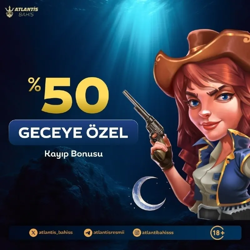 Atlantis Bahis Telegram: 🌙 Geceye Özel %50 Kayıp Bonusu! 🤑Uykusuz geçen geceler artık daha kazançlı!…