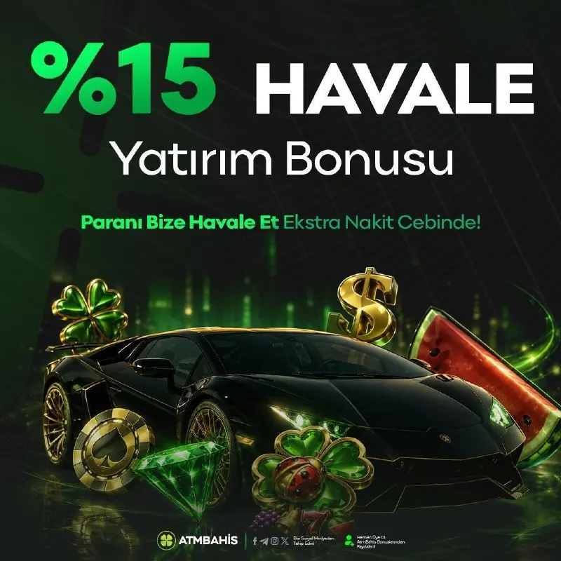 ATMBahis Telegram: 🎁 HAVALE YATIRIMINA %15 CASİNO BONUSU! 🤩 👑 Havale ile yatırımını yap, %15…
