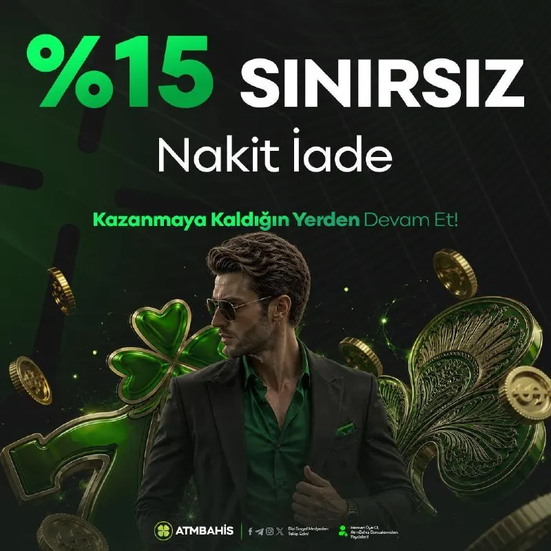 ATMBahis Telegram: ✔️ %15'E VARAN KAYIP BONUSU! 💥 🎰 Şansını yeniden deneme zamanı! Atm Bahis’te…
