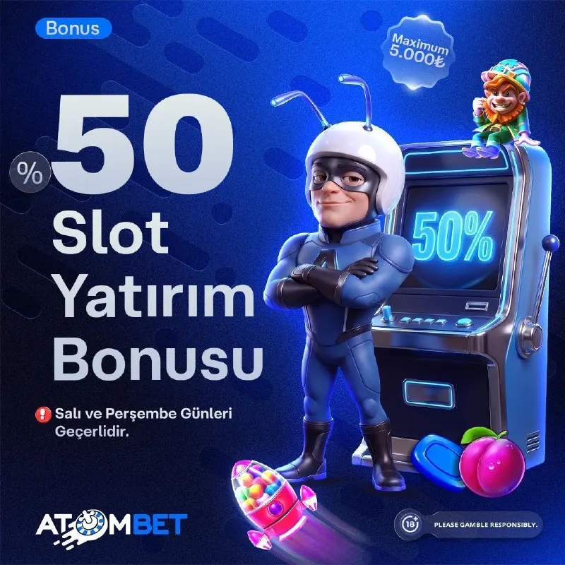 Atombet Telegram: 📢 ATOMBET'TE %50 SLOT YATIRIM BONUSUYLA SALI VE PERŞEMBE GÜNLERİ EKSTRA KAZAN!💰…