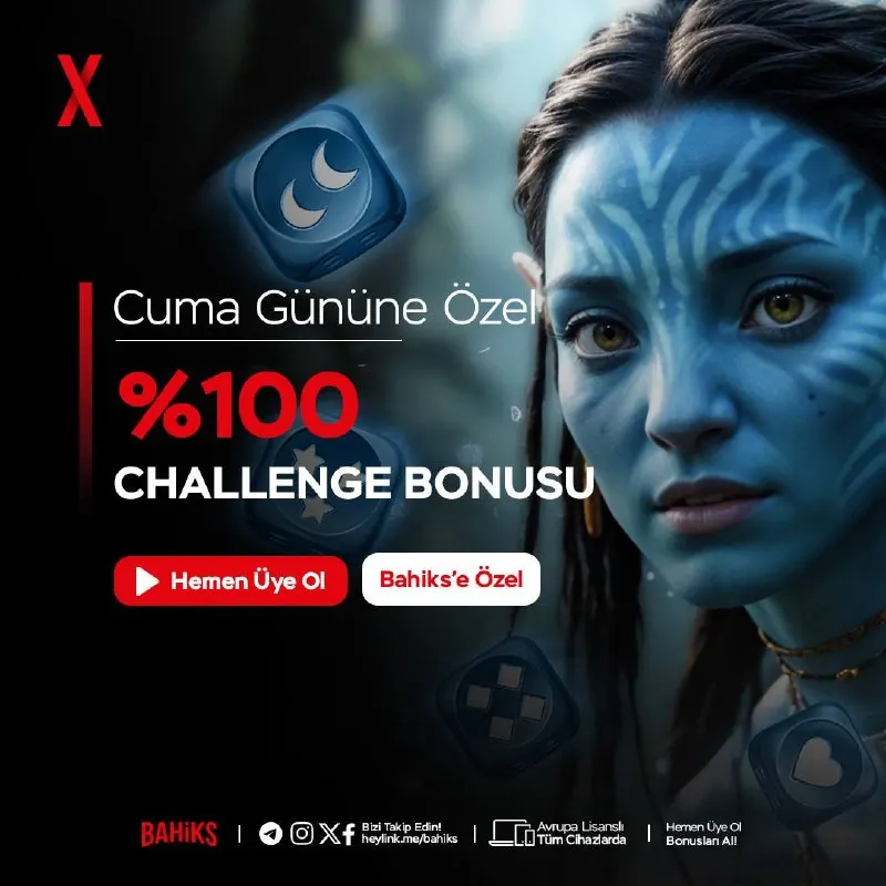 Bahiks Telegram: 📆 CUMA GÜNÜNE ÖZEL %100 CHALLENGE YATIRIM BONUSU! 📆 🔥 Cuma fırtınasına hazır…