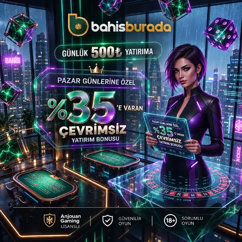 Bahis Burada Telegram: 🎁 %35’E VARAN ÇEVRİMSİZ PAZAR GÜNLERİNE ÖZEL YATIRIM BONUSU 📌 Bonus Oranları 🔸…