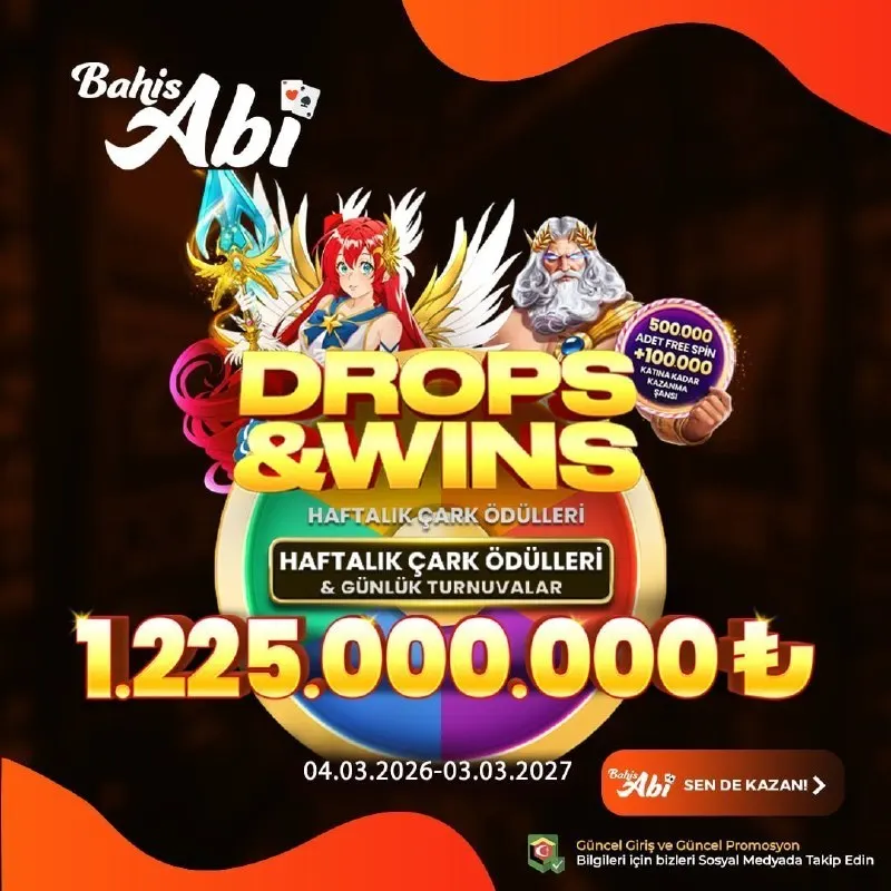 BahisAbi Telegram: 🚀DROPS & WINS MARATONU 🎁GÜNLÜK TURNUVA, HAFTALIK ÖDÜL 💰1.225.000.000₺ İÇİN…