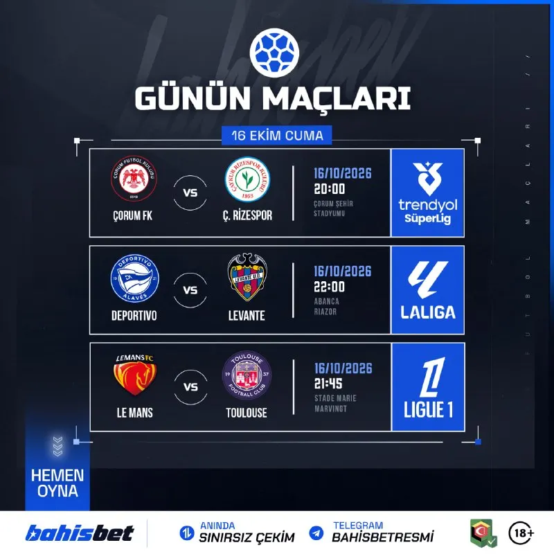Bahisbet Telegram: 🎁🎁🎁🎁🎁🎁 💙💙🩵🩵🩵💙💙💙 ⚽️ BUGÜNÜN FAVORİ MAÇLARI BAHİSBET'TE!⚽️ 💙 Bahisbet dünyanın…