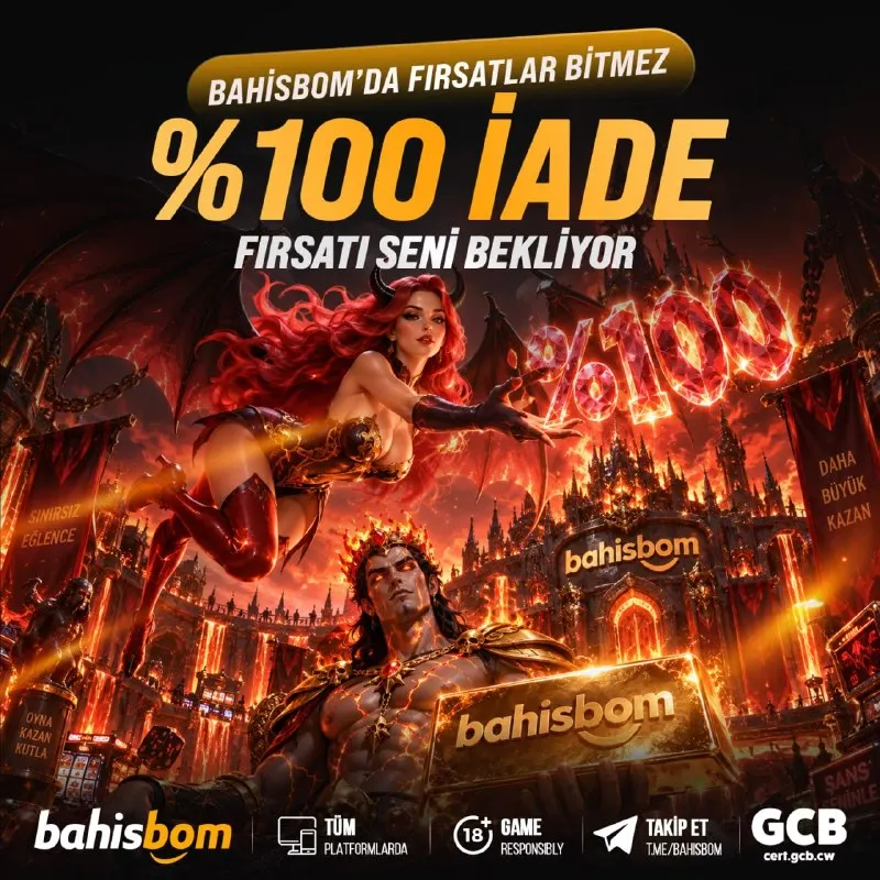 Bahisbom Telegram: 🍏 YATIRIMINA %100 NAKİT İADE GÜCÜ! 🍏 KAYBETMEK YOK İlk yatırımına özel fırsat!…