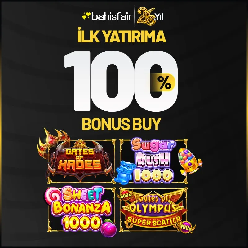 Bahisfair Telegram: ⚡️ İLK YATIRIMINA %100'LÜK SÜRPRİZ! ⚡️ Sevilen Slot Oyunlarında Bonus Buy…