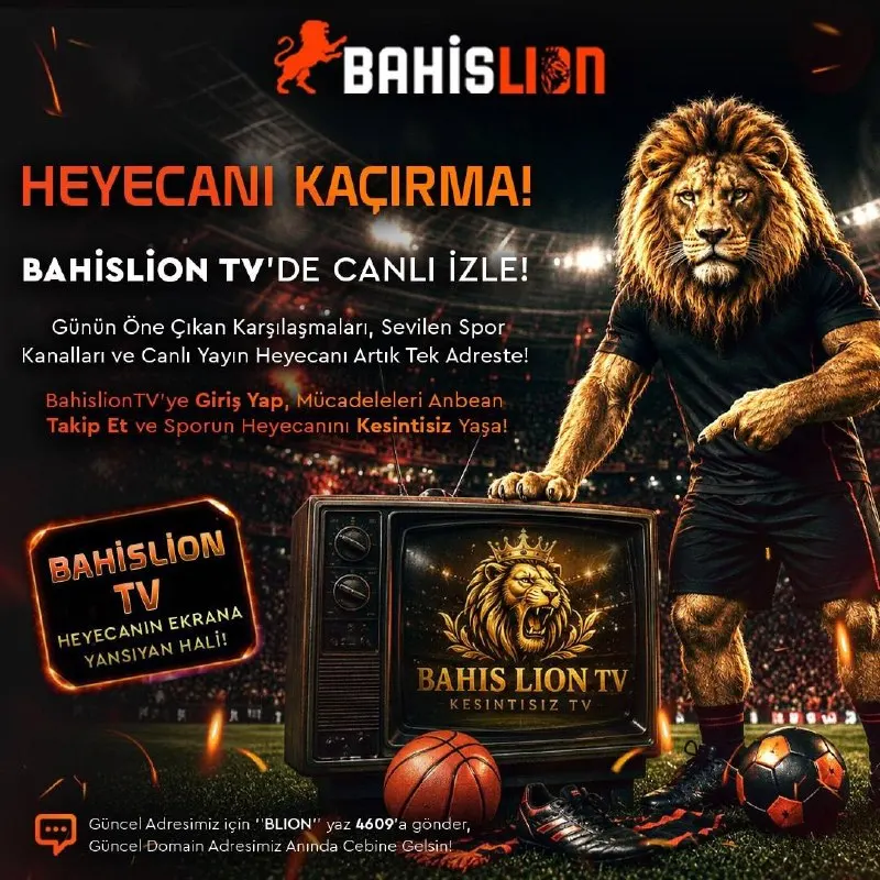 Bahislion Telegram: 🦁 HEYECANI KAÇIRMA ! 🦁 Bahislion Tv’de Canlı İzle 📡 🦁 Kesintisiz Tv, Kesintisiz…