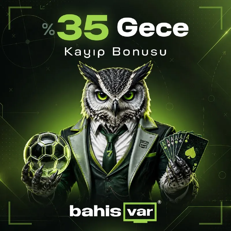 BahisVar Telegram: 🦉 GECELERİN EN ÇOK KAZANDIRAN BONUSU! 👠 Gece Yaptığın Kaybın %35 'i Kasanda! ⏰…