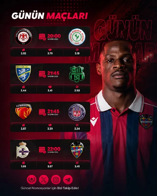 Bahsine Telegram: ⚽ BU AKŞAM FUTBOLUN TEMPOSU YÜKSELİYOR! 🔥 Dört farklı mücadele, peş peşe gelen…