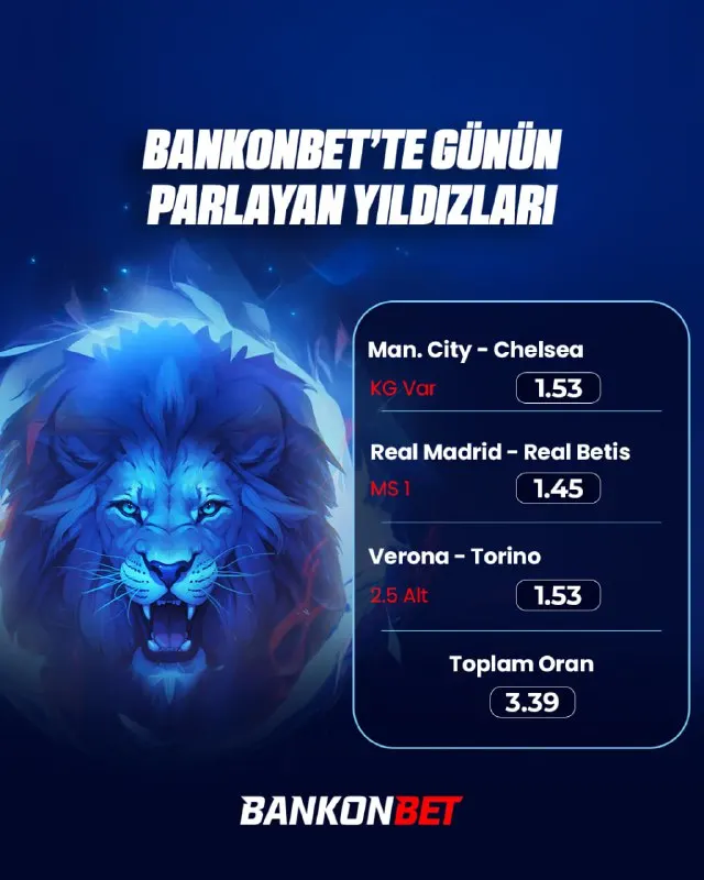 Bankonbet Telegram: ⚪️🟢🟡🔴 ⭐️ Bugün yıldızlar Bankonbet’te parlıyor! Kazandıran tercihler, öne çıkan…
