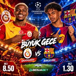 Benjabet Telegram: Şampiyonlar Ligi’nde Dev Mücadele! 🏆 🇹🇷 Galatasaray - Barcelona 🇪🇸 ⚽️…