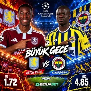 Benjabet Telegram: Şampiyonlar Ligi’nde Dev Mücadele! 🏆 🇹🇷 Fenerbahçe - Aston Villa 🏴 🤩 MS 1…