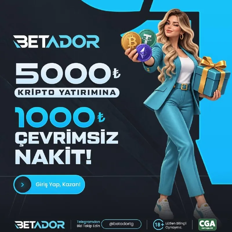 Betador Telegram: 🔥KRİPTO BONUSUYLA FARKI KEŞFET!🔥 ➡️ 5.000₺ KRİPTO YATIRIMINA 1.000₺ ÇEVRİMSİZ…