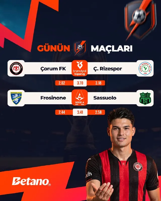 Betano Telegram: ⚽ Bu Akşamın Futbol Programı Betano’da! Futbol heyecanı bu akşam iki…