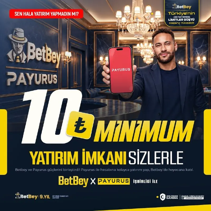 Betbey Telegram: 🔥 10₺’DEN BAŞLAYAN YATIRIM FIRSATI BETBEY'DE! 🚀 BetBey’de Payurus ödeme yöntemi…
