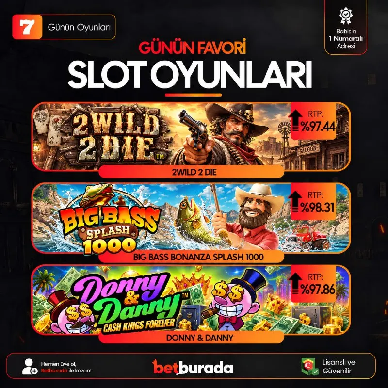 Betburada Telegram: 🚀 Günün Öne Çıkan Yüksek RTP'li Slot Oyunları! 🚀 ✨ En Mükemmel kazançlar…