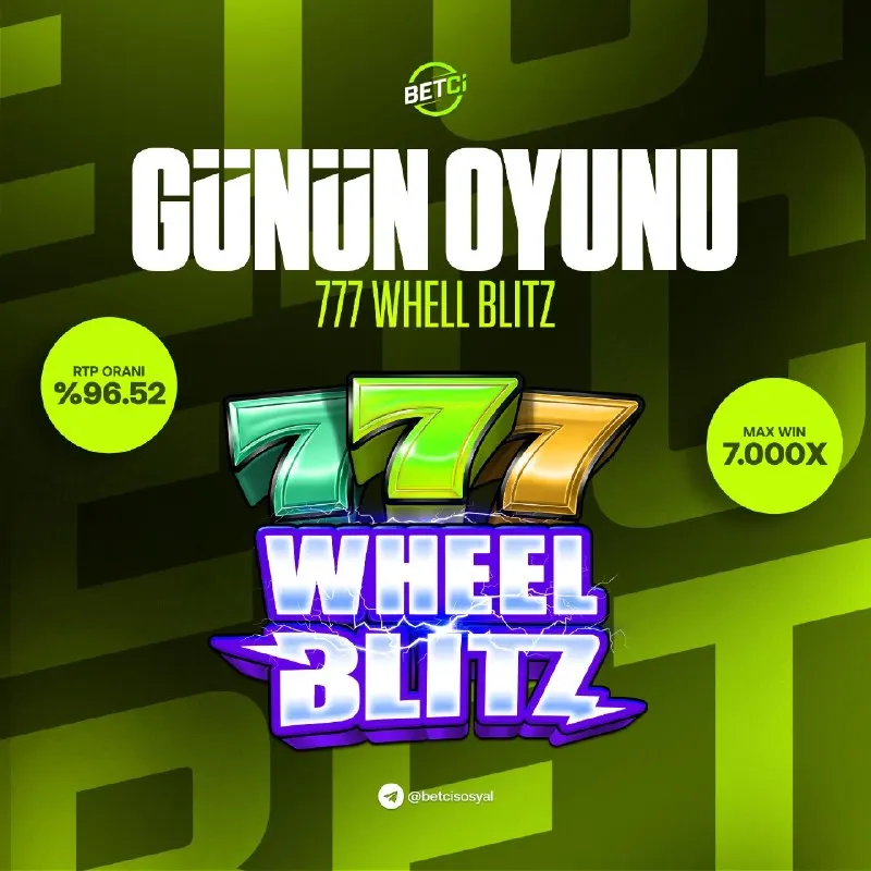 Betçi Telegram: 🎰 Günün Oyunu: 777 WHELL BLITZ 🔥 Pragmatic Play'in sevilen oyunu ile şans…