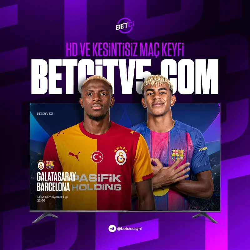 Betçi Telegram: 📺 Galatasaray - Barcelona maçı canlı yayınla Betci TV'de! 🏆 Şampiyonlar…