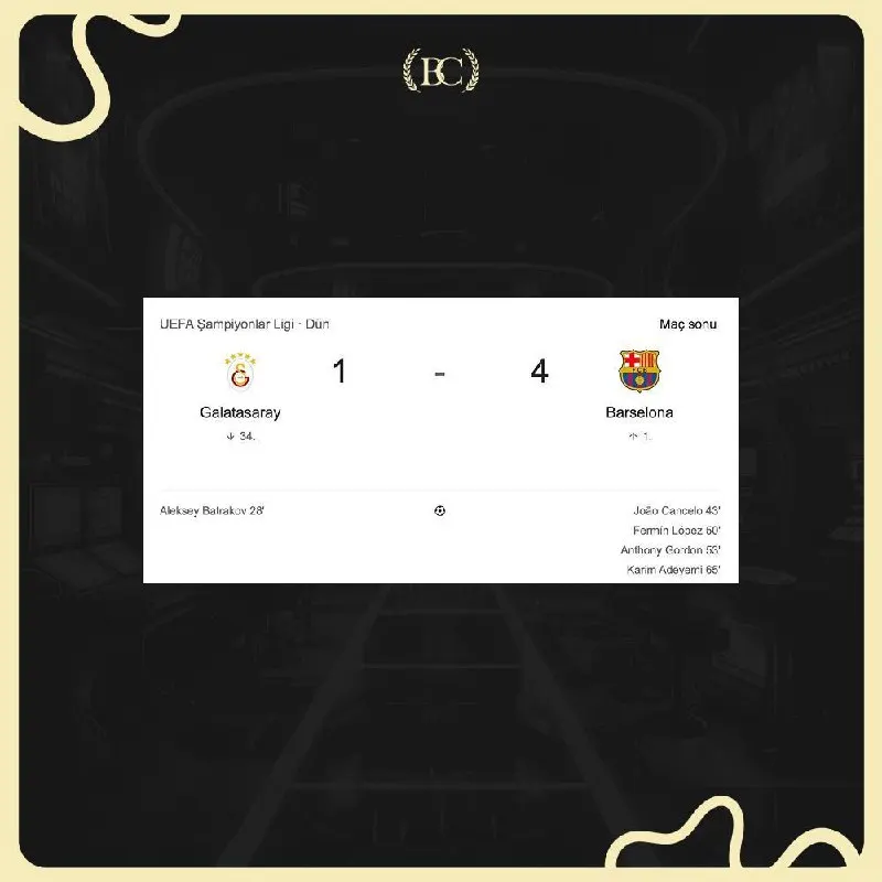 Betcool Telegram: 🔥 Futbol Aşkına 750₺ Kazan! Etkinliği Sona Erdi 🔥 Maç Sonucu: Galatasaray 1 - 4…