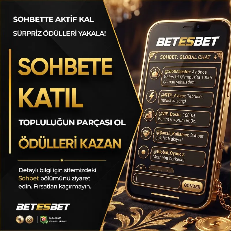 Betesbet Telegram: 🫡 #BETESBET'TE KONUŞTUKÇA KAZAN 🫡 💬 Sitenin içinde bulunan Chat'te aktif kal…