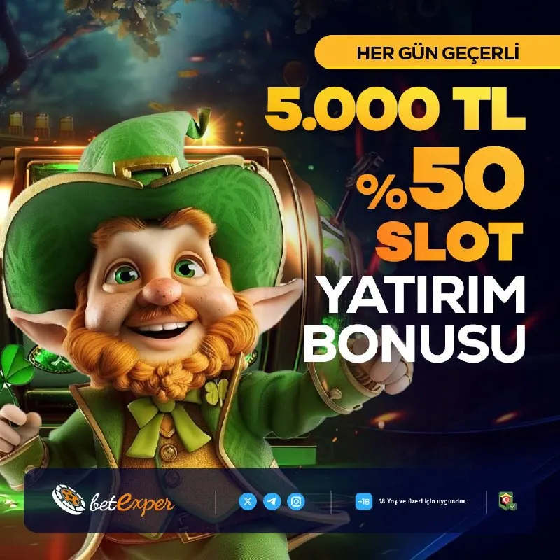 Betexper Telegram: 🍀 5.000 TL %50 Slot Yatırım Bonusu ile Betexper'de Her Gün Happy Hour! 🌟 Günlük…
