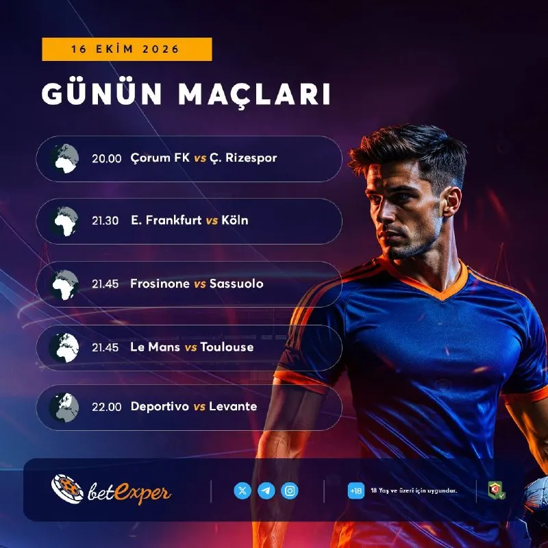 Betexper Telegram: 🌟 Cuma Günü Öne Çıkan Futbol Maçları! 🕐 Avrupa'dan Türkiye'ye heyecan dolu…