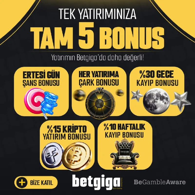 Betgiga Telegram: 🆓 TEK YATIRIMA TAM ❤️ BONUS BETGİGA'DA ✅Ertesi Gün Şans Bonusu ✅Her Yatırıma…