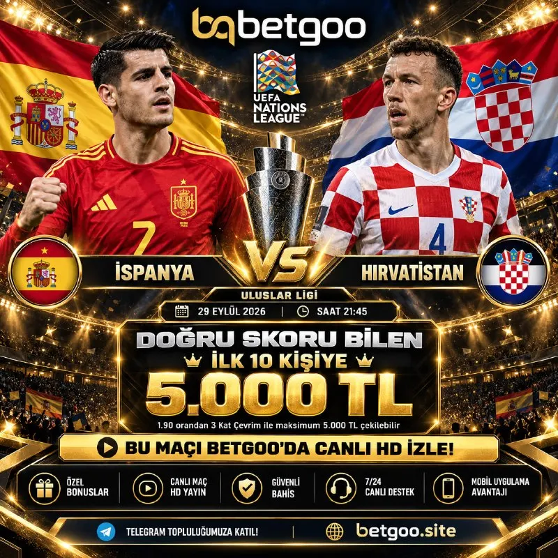 Betgoo Telegram: 💎 BETGOO SKOR ETKİNLİĞİ 💎 ✍️ DOĞRU TAHMİN EDEN İLK 10 KİŞİDEN BİRİ OL 5.000 TL…