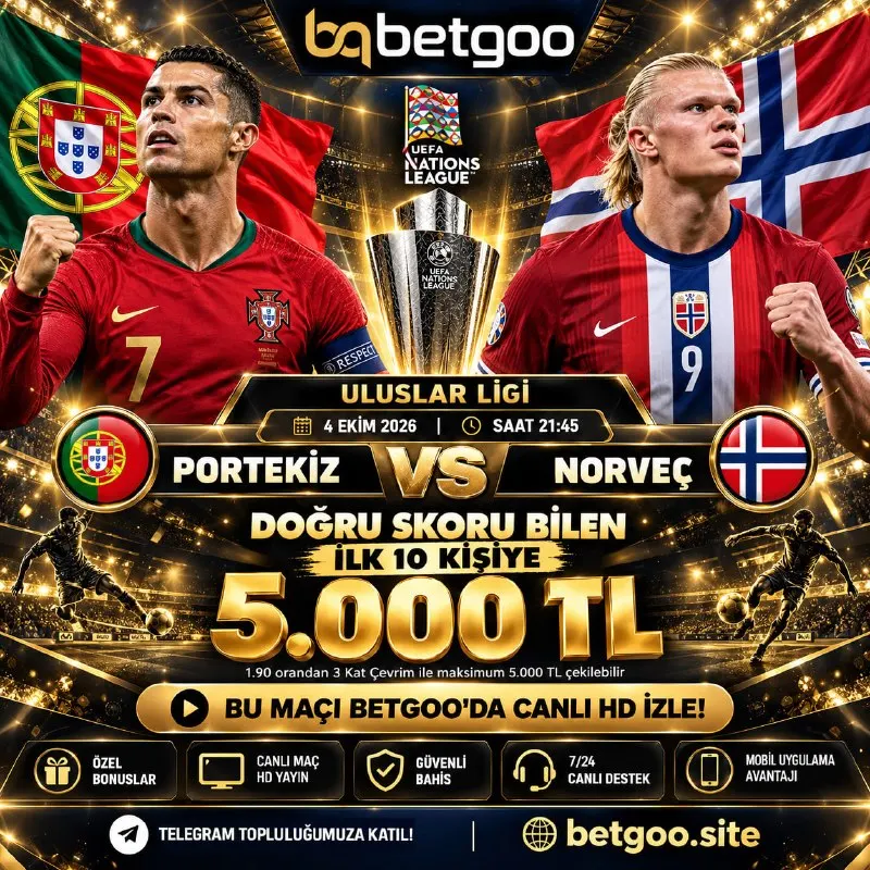 Betgoo Telegram: 💎 BETGOO SKOR ETKİNLİĞİ 💎 ✍️ DOĞRU TAHMİN EDEN İLK 10 KİŞİDEN BİRİ OL 5.000 TL…