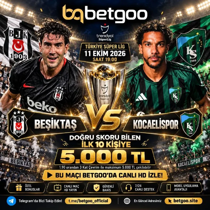 Betgoo Telegram: 💎 BETGOO SKOR ETKİNLİĞİ 💎 ✍️ DOĞRU TAHMİN EDEN İLK 10 KİŞİDEN BİRİ OL 5.000 TL…