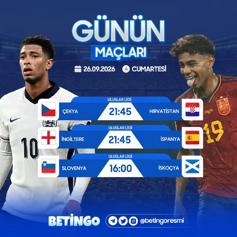 Betingo Telegram: 🔥 GÜNÜN MAÇLARI BELLİ! ⚽️ Bugün Uluslar Ligi’nde futbolseverleri birbirinden…