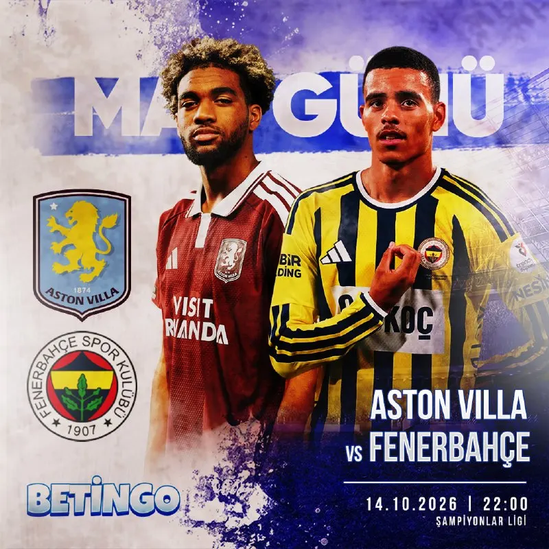 Betingo Telegram: 🔥⚽️ DEVLER SAHNEYE ÇIKIYOR! HEYECAN DORUKTA! ⚽️🔥 💥 ASTON VILLA 🆚 FENERBAHÇE 💥…