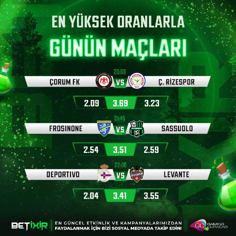 Betixir Telegram: ⬆️ #BetiXir 'den Günün En Çekişmeli Karşılaşmaları ⬆️ 🕒 20:00 - Çorum FK ⚔️ Ç…