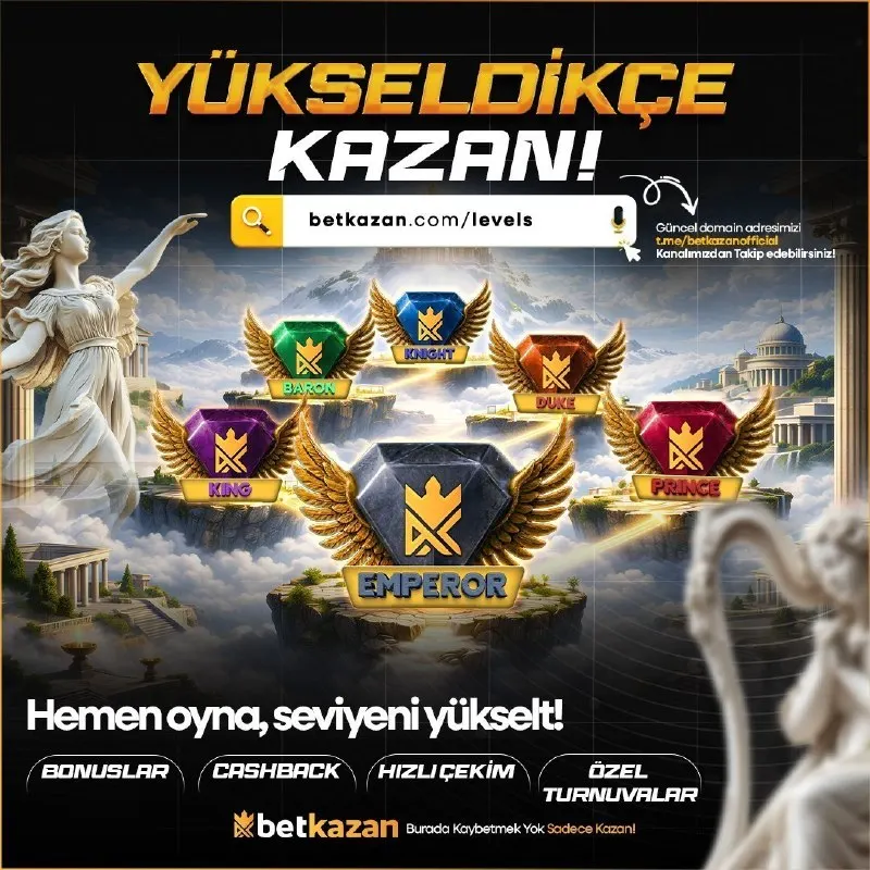 Betkazan Telegram: 🎰 Yükseldikçe Kazan! Seviyeni yükselt, avantajları kap! 🔥 Bonuslar 🎁 Cashback 💵…