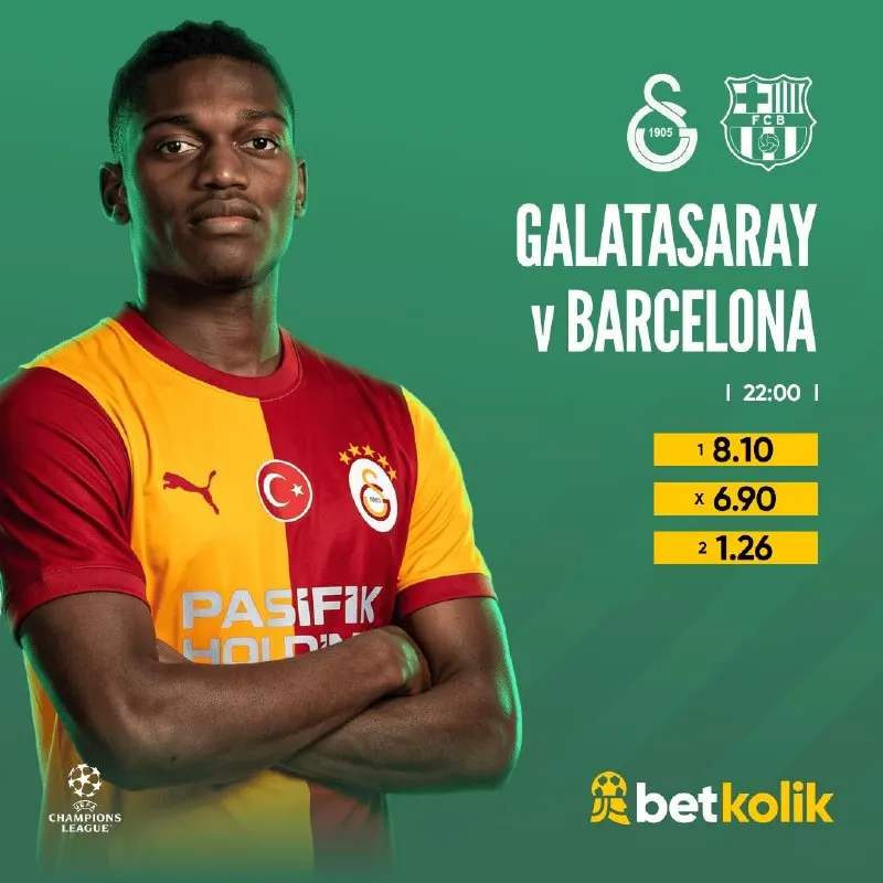 Betkolik Telegram: 💥 Karşılaşma İçin Son Dakikalar 💥 ⚽️Galatasaray 🆚 Barcelona⚽️ 💚 Betkolik’te…
