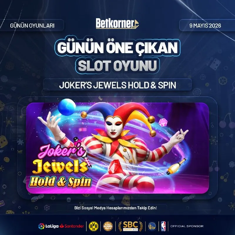 Betkorner Telegram: ⭐️🎰 GÜNÜN ÖNE ÇIKAN SLOT OYUNU 🎰⭐️ 🤡🤡 Joker's Jewels Hold & Spin 🤡🤡 ✨ Joker'in…
