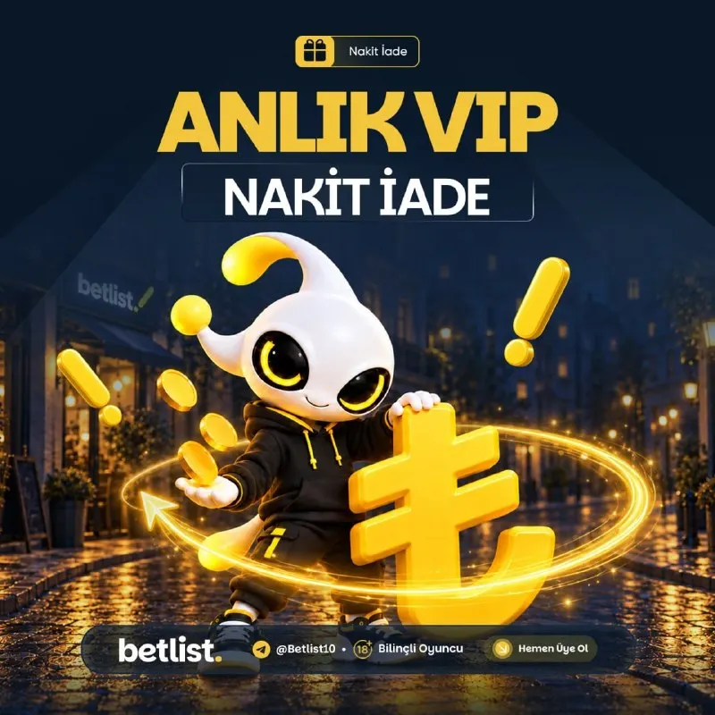 Betlist Telegram: 🔠🅰️🔠🔠🔠 🔠🅰️🔠🔠 🎯 Kayıplarınız İçin Büyük Fırsat! 🪙 Minimum 100₺ Kayıpla…