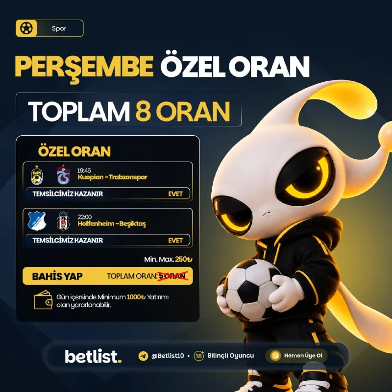 Betlist Telegram: 🔠🔠🔠🔠 🔠🔠🅰️🔠 ⚽️ Gün İçerisinde Havale İle Minimum 1.000₺ Yatırım Yap, Özel…